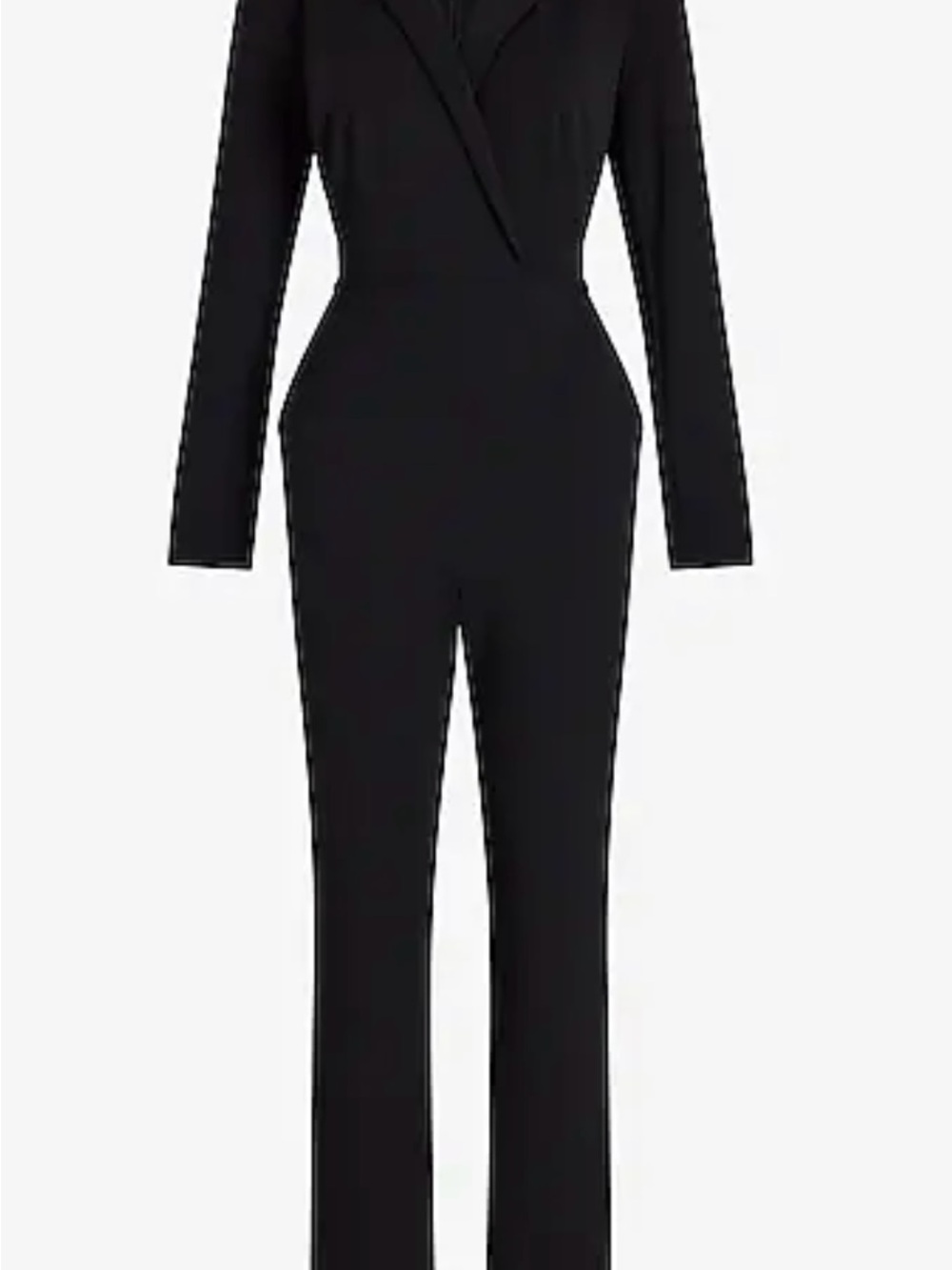 Express Black Long-Sleeve Tailored Jumpsuit